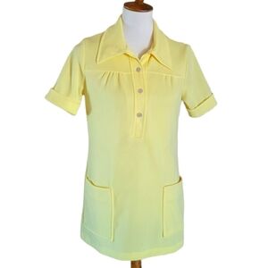 Vintage - 70's JC Penney Yellow Double Pocket Top‎